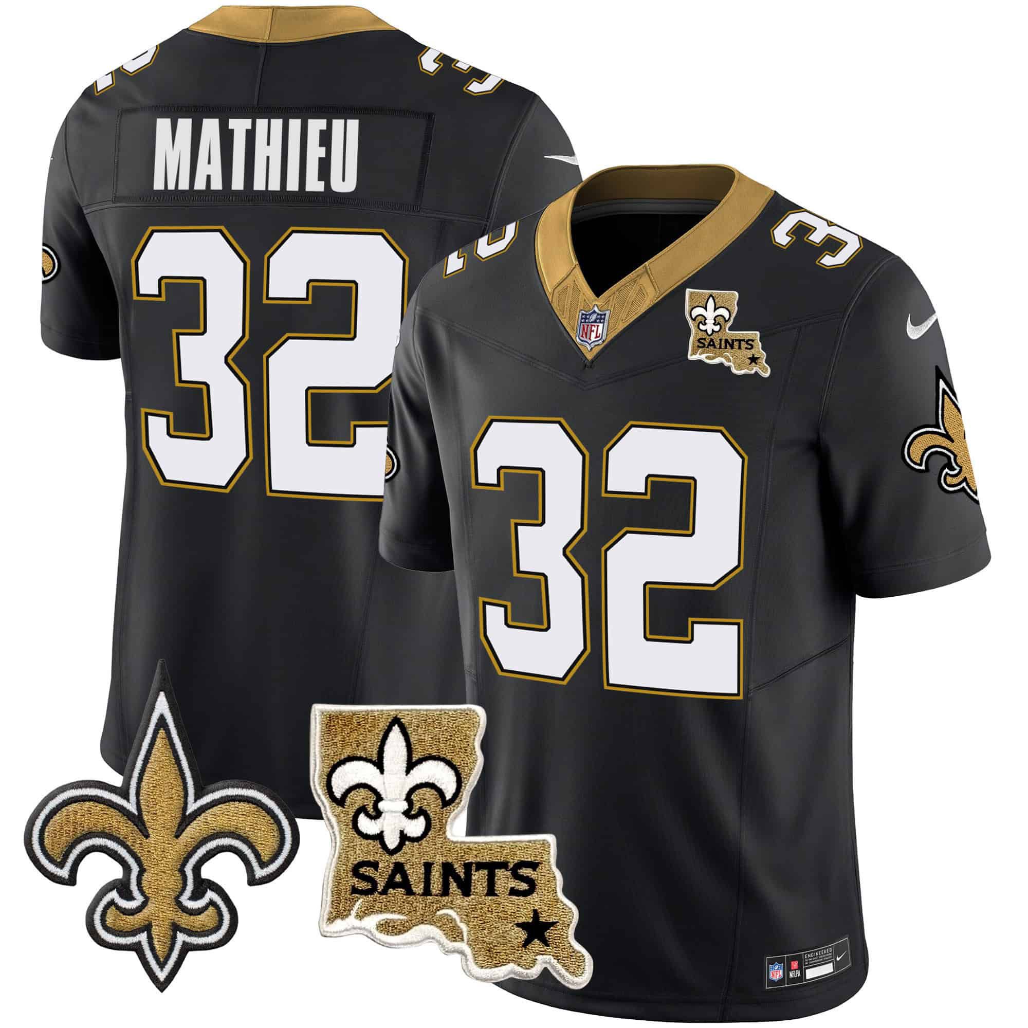 Men New Orleans Saints #32 Mathieu Black 2024 Nike Vapor Limited NFL Jersey style 1->indianapolis colts->NFL Jersey